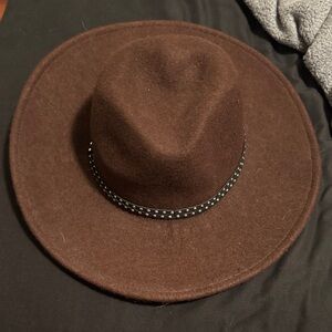 Brown Wide-Brim Hat